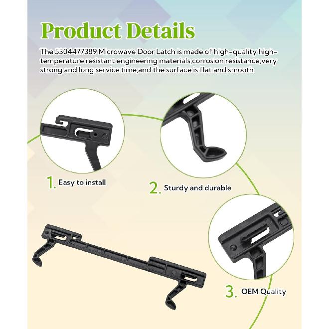 5304477389 Microwave Door Latch Replacement Parts Fits for Frigidaire Electrolux Microwave,Replaces