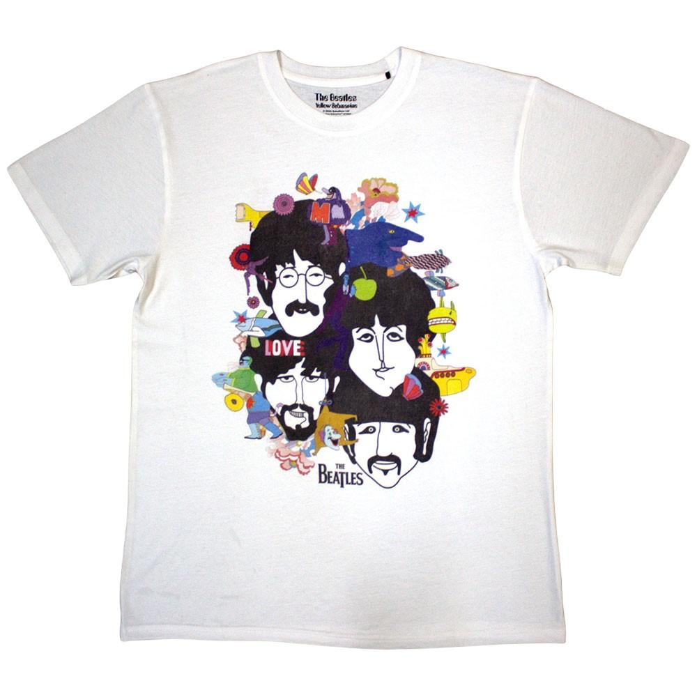 The Beatles Unisex Adult Yellow Submarine Heads Collage Back Print T-Shirt