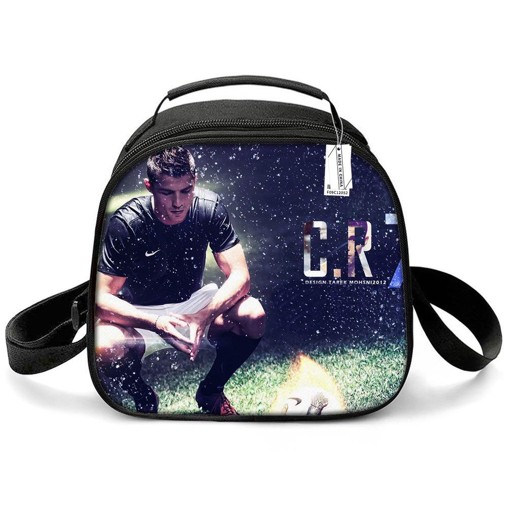 Messi & Ronaldo World Cup Kids' Lunch Bag - Insulated Handheld Picnic Bag for Students
