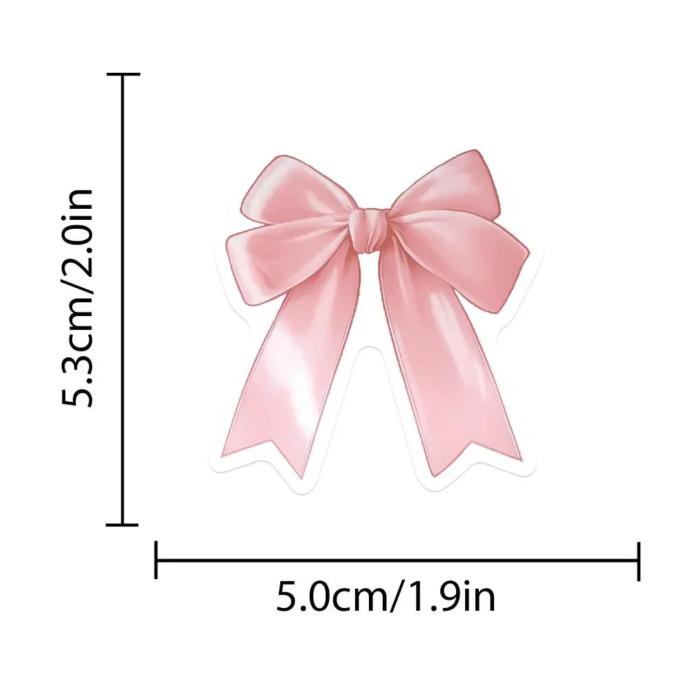 Colorful Bow Stickers Removable Aesthetic DIY Decals for Scrapbooking Phone Luggage Skateboard Glossy Waterproof Skin Safe Decor