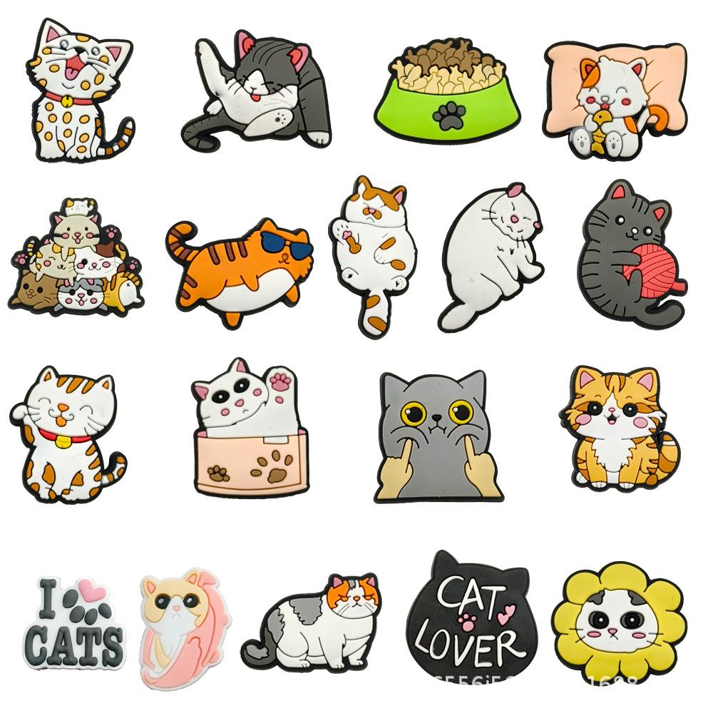 Cute Cartoon Cat Shoe Charms: Soft DIY Accessories for Garden Shoes