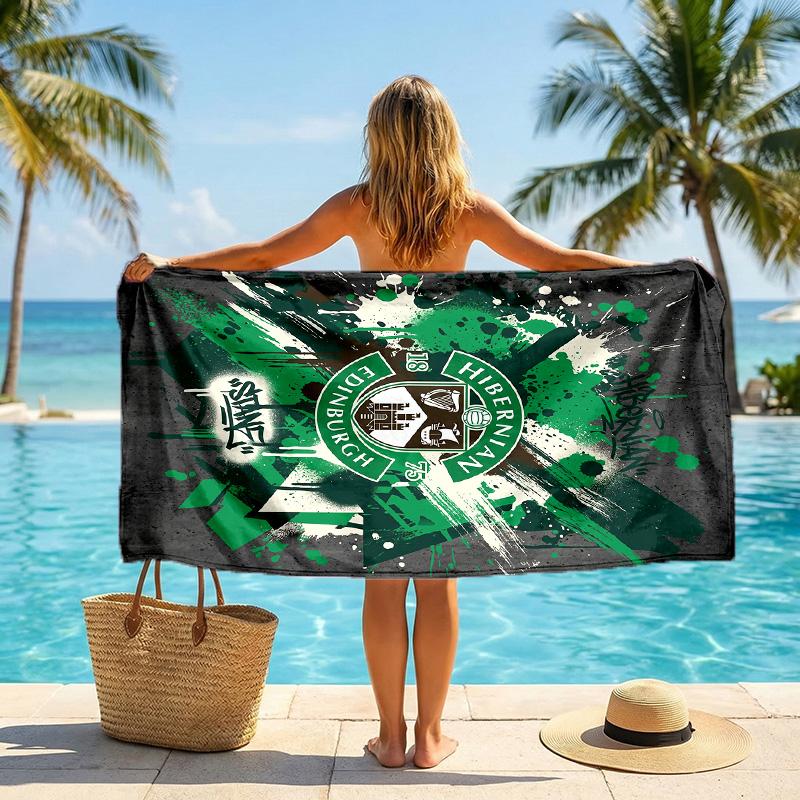 Asciugamano da Spiaggia Hibernian FC Asciugatura Rapida Microfibra Assorbente Portatile da Viaggio per Nuoto