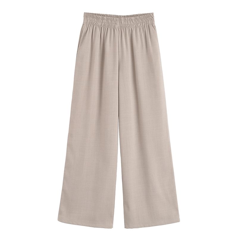 Lapel Curling Short sleeve Linen Blend Travel Hunting Shirts 2273996 High Waist Wide Leg Pants 2116996