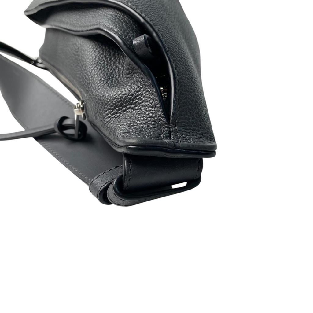 Used LOEWEbody Bag Dark Gray Leather Mens