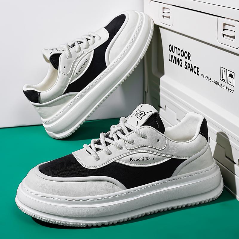 Мода2024 Высокое Качество Мужские Повседневные Кожаные Туфли Модные На Шнуровке — фото 4