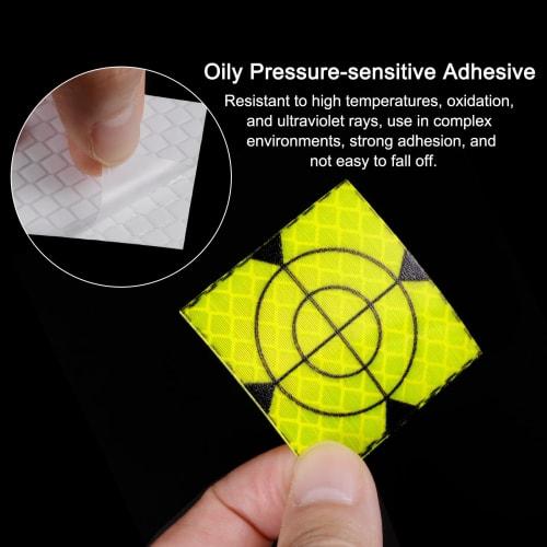 uxcell 60 Survey Reflector Sheets, 50x50mm, Self-Adhesive Reflective Tape for Surveying Target Marks, Green, for Total Stations