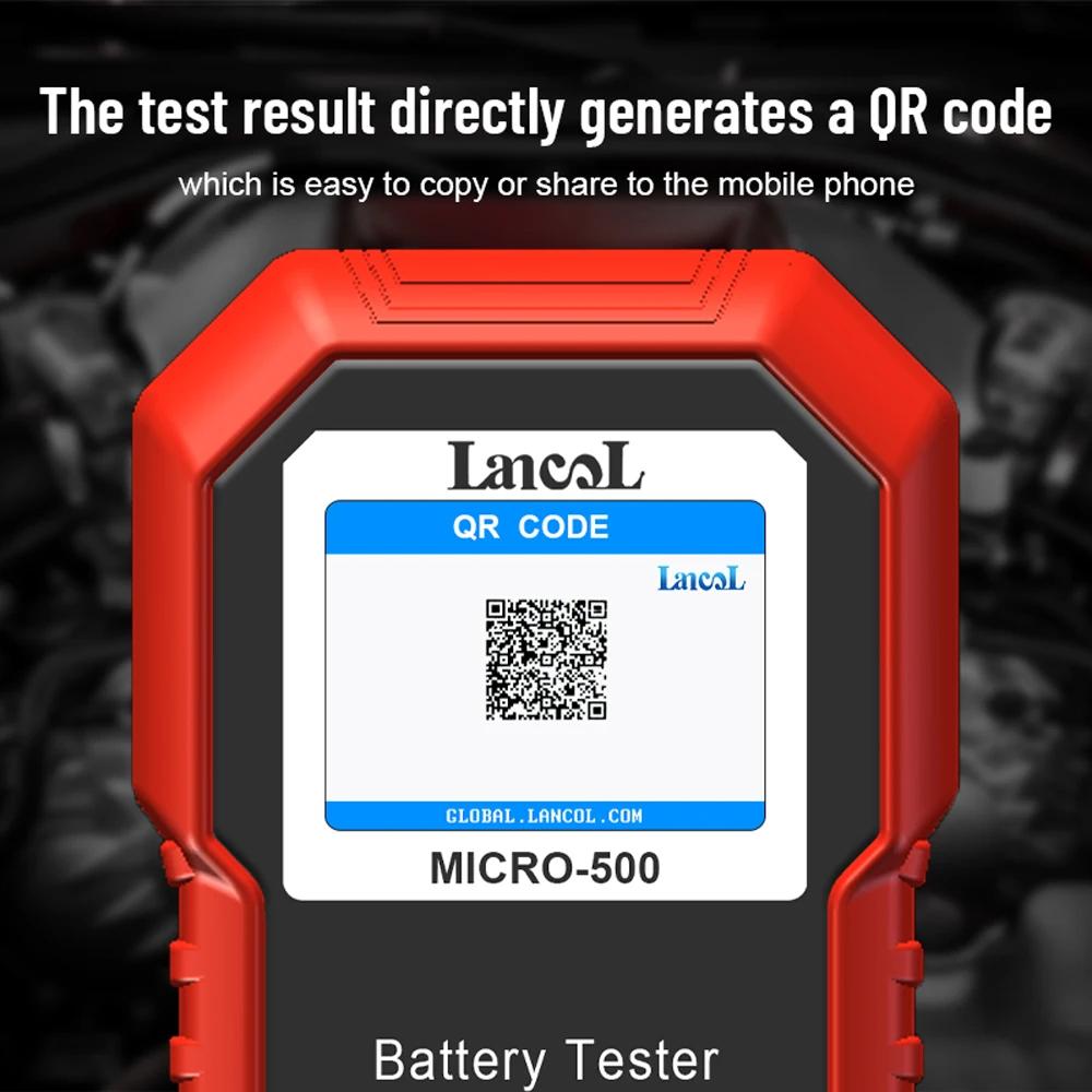 12V Car Battery Tester 40-3000 CCA Lithium Battery Test Lead Acid Battery Analyzer LED Display Lancol MICRO-500 Batteries Tester