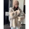 Rich Daughter Fur Coat Women's Autumn and Winter Feeling Hooded Loose Thickened Gentle Age-reducing Top Fluffy Coat
