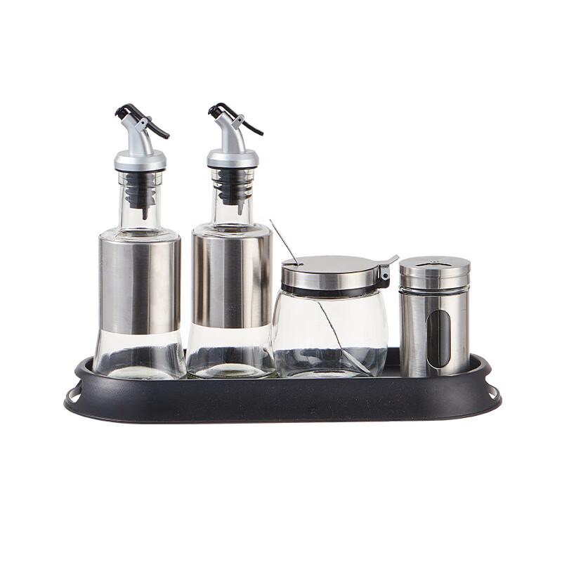 TLXT Glass Seasoning Jar Set with Storage Rack