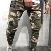 Nowe męskie dżinsy odznaka, rozciągliwe, obcisłe, elastyczne spodnie z mankietami na nogawkach i kamuflażem na łydce