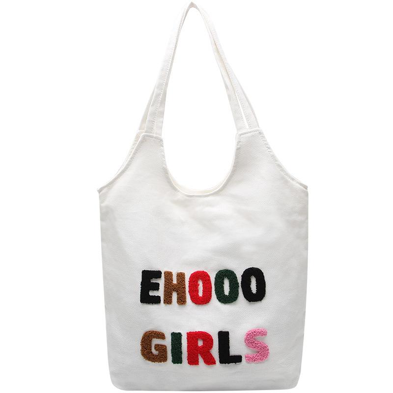Spring Bag Canvas Bag Retro Washed Cloth Bag Bucket Bag Large Capacity Shoulder Bag