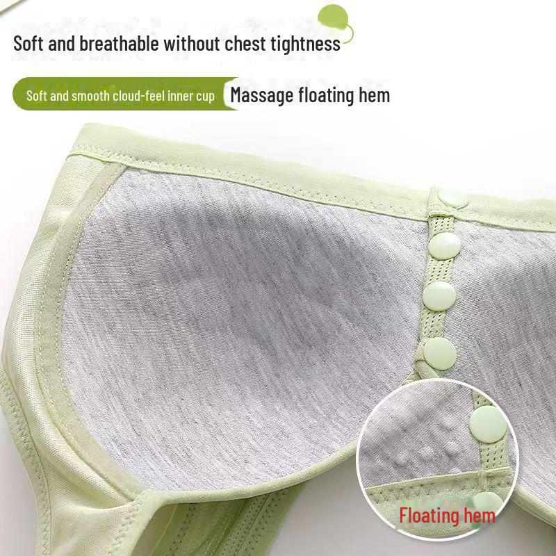 Large Thin Front-Button Bra for Middle-Aged and Elderly Mothers, No Steel Ring, Full-Cup Vest