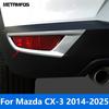 For Mazda CX3 CX-3 2014- 2024 2025 Chrome Rear Fog Light Lamp Cover Trim Foglight Frame Protector Accessories Car Styling