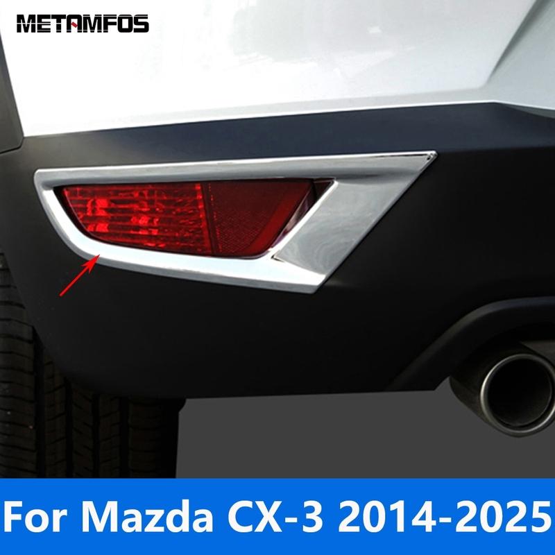 

Для Mazda CX3 CX-3 2014- 2024 2025 Хромированная накладка на задний противотуманный фонарь Рамка противотуманной фары Защитная накладка Аксессуары Стайлинг автомобиля
