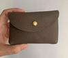 Top Grain Leather Snap Closure Coin Purse & ID Holder, Mini Lychee Pattern Card Holder for Men & Women