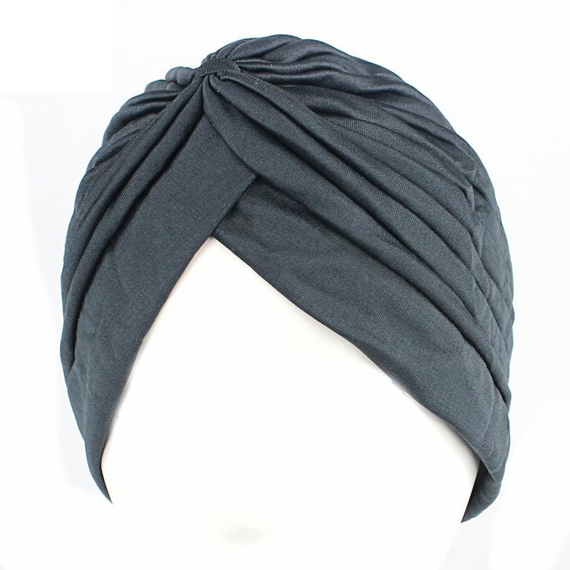 Stretchy Knot Twist Turban Bandanas Women Headscarf Bonnet Muslim Hijab Indian Hats Female Chemo Cap Adult Solid Color Head Wrap