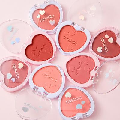 4 farger Blush Langvarig ansiktsblusher kjærlighetspalett Mykt pulver Glatt tekstur Profesjonell sminke for kvinner