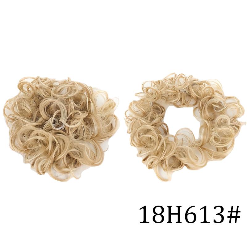 Fluffy caterpillar style curly hair bun wig ladies' hair bun wig easy to wear suitable for all hair types and face shapes