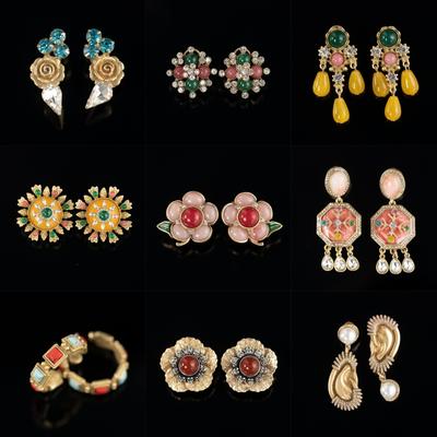 Medieval Vintage Fashion High Sense Retro Niche Earrings Qingdao Factory Temperament 25 Autumn On The New Women'S Stud Earrings New