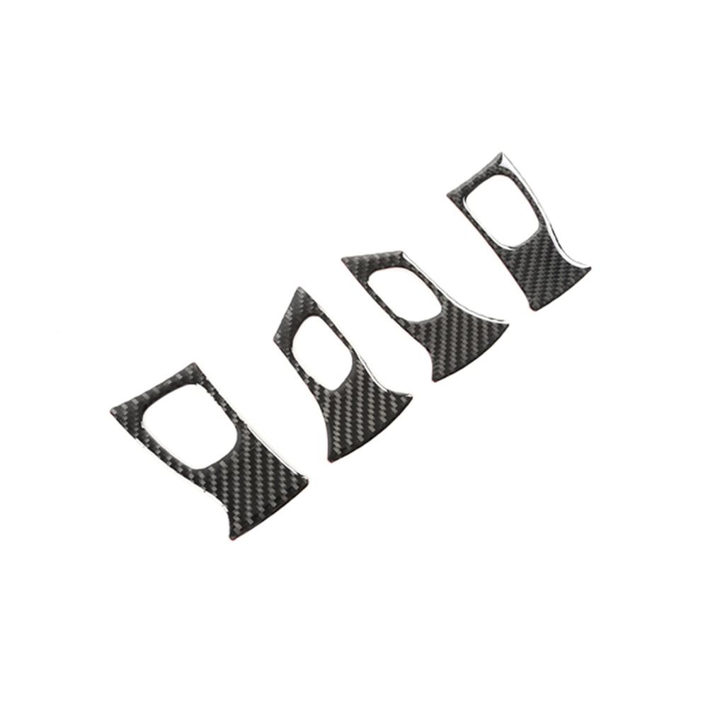 4x Carbon Fiber Interior Steering Wheel Button Frame Cover For 2003-07 Hummer H2