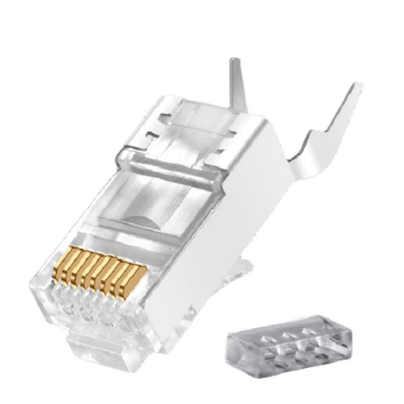 Gold-Plated Cat7 Gigabit RJ45 Pure Copper Network Crystal Head