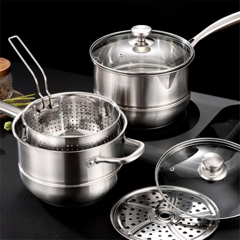 Stainless Steel Foldable Handle Frying Basket Kitchen Handheld Colander Noodles French Fries Sieve Oil Strainer Cooking Tools
