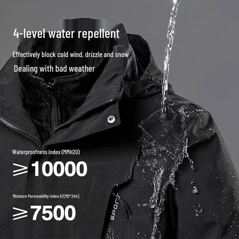 Men's 3-in-1 Outdoor Windproof Waterproof Jacket Model 2820
