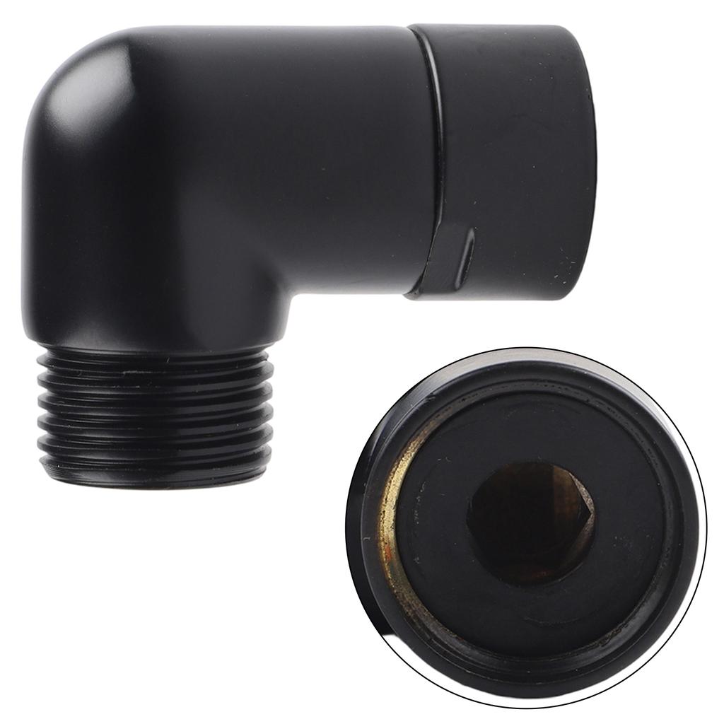 Zubehör Winkel-Duschverbinder Schwarz Duscharmatur Starke Verbindung Hält rauen Elementen stand Badezimmer-Upgrade