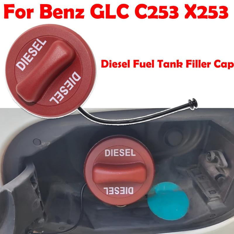Automotive Diesel Fuel Tank Filler Cap with Rope For Benz GLC C253 2016- X253 220d 250d 300d 350d A2224700205 A2224700305