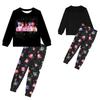 KPop Demon Hunters Autumn Winter Cute Cartoon Children's Long Sleeved Home Clothes Soft Comfortable Pajama Set