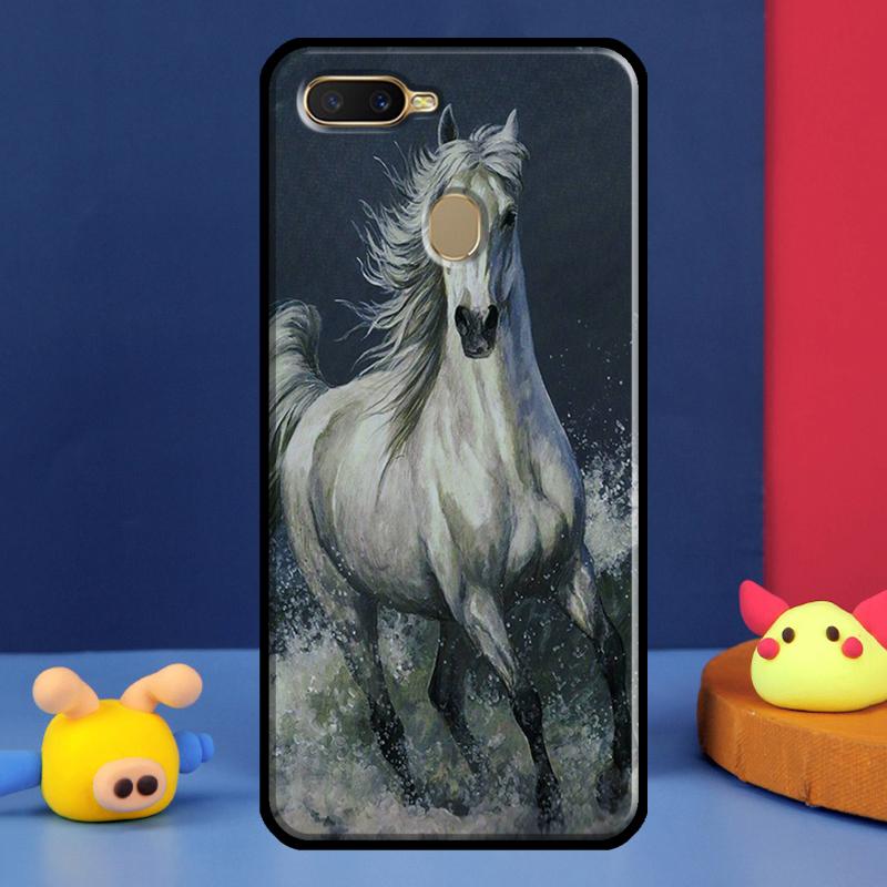 Horse Sketch Case For Oppo A16 A76 A96 A58 A78 A98 A5 A9 A91 A15 A17 A77 A52 A72 A74 A94 A54S A57S Cover
