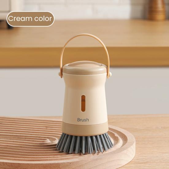 Kitchen Cleaning Brush Press Dish Pot Scrubber with Transparent Windows Kitchen Washing Tools for Stoves Range Hoods Sinks