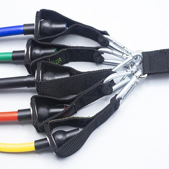 11 Pcs Resistance Bands Set Stretch Exercise Bands with Handles Home Gym Workout Bands Up To 100lbs for Physical Therapy Strength Training