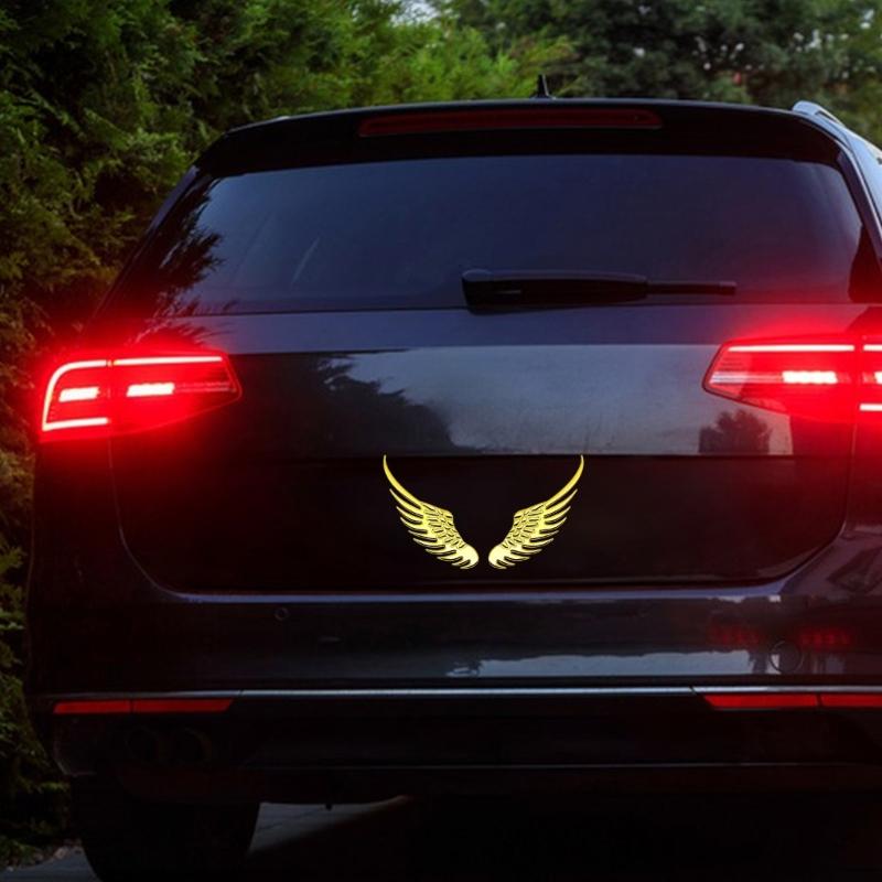 2pcs Premium Metal Angel Wing Car Body Stickers Scratch Resistant Decorative Protection for Auto Exterior Customization