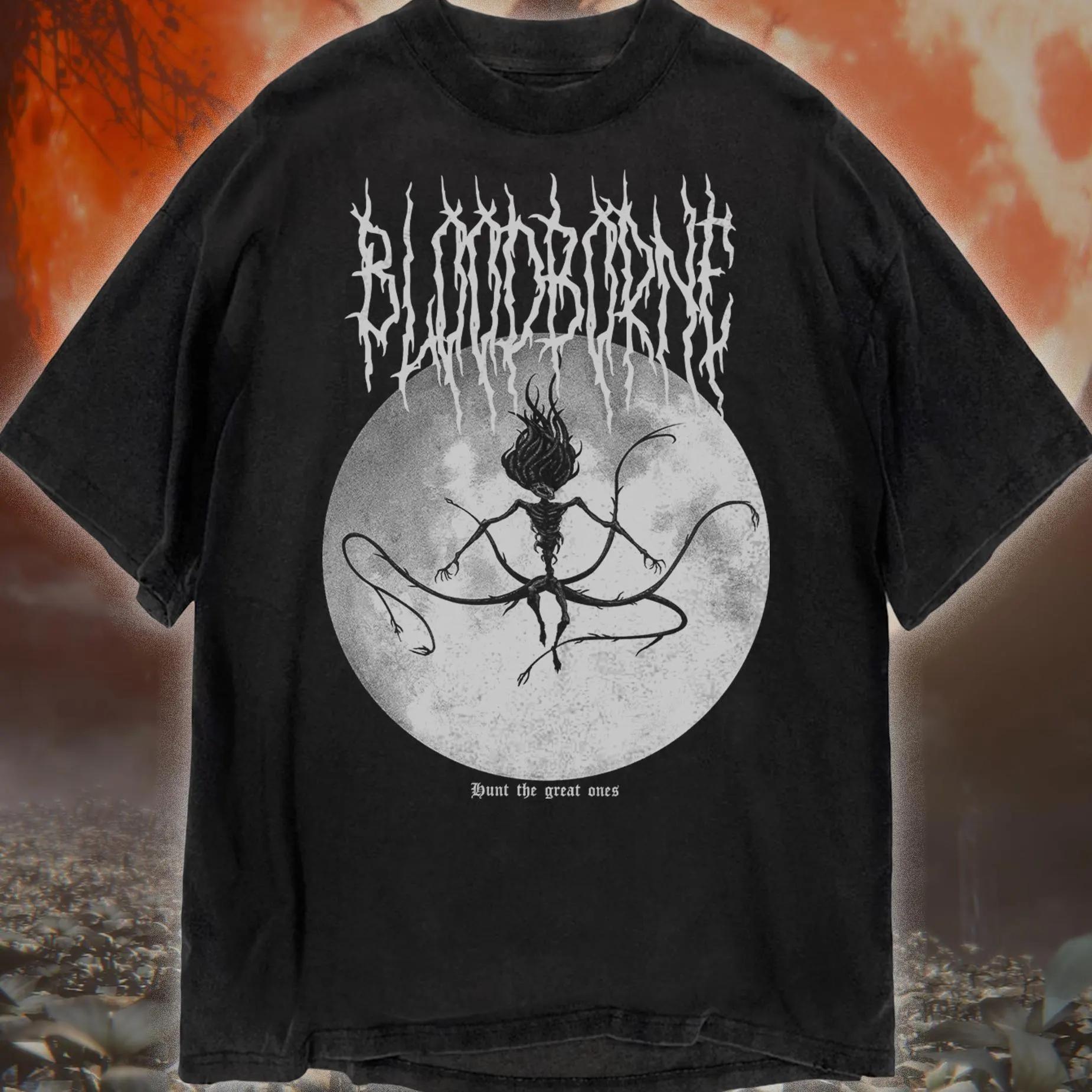 Bloodborne Tshirt Moons Presence FromSoftware Metal Video Game Theme Tshirt Heavyweight Pure Cotton AllSeason Streetwear S