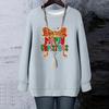Ladies' Christmas Printed Round Neck Long Sleeved T-shirt Sweatshirt Top