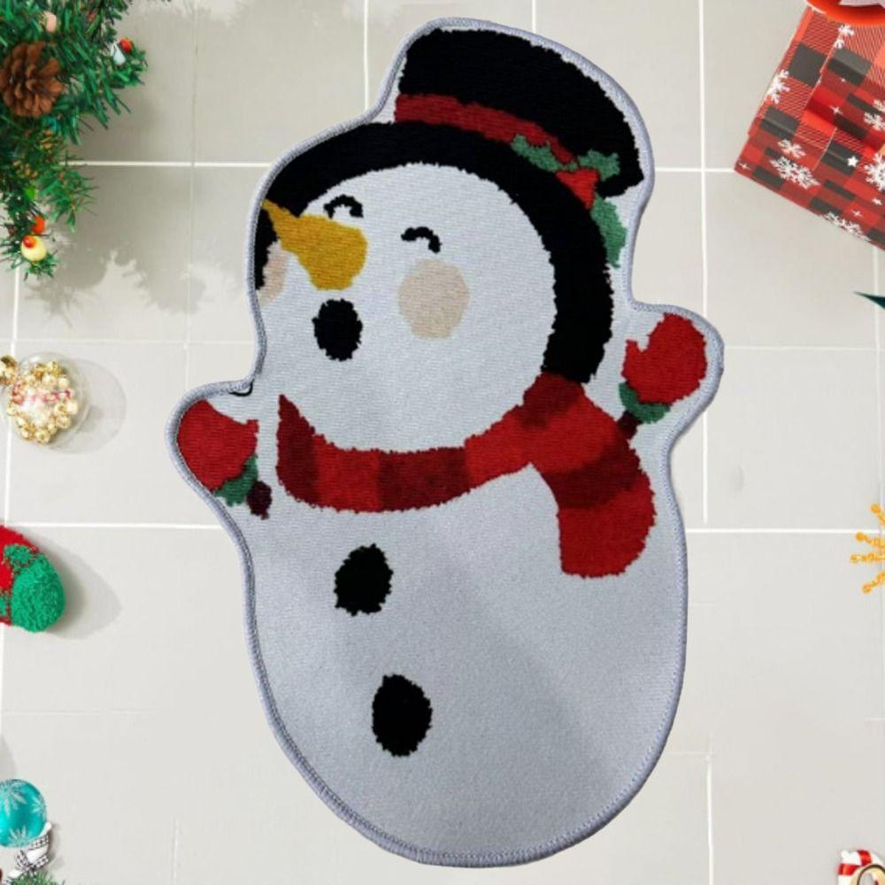 Christmas Tree Shaped Christmas Rug Cartoon Bath Mat Durable Entry Door Mat  Kitchen