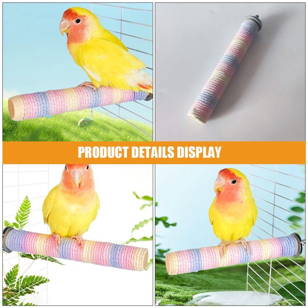Cotton Rope Parrot Standing Perch Comfortable Grip Bird Teeth Chew Pole Bird Grinding Stand  Conure