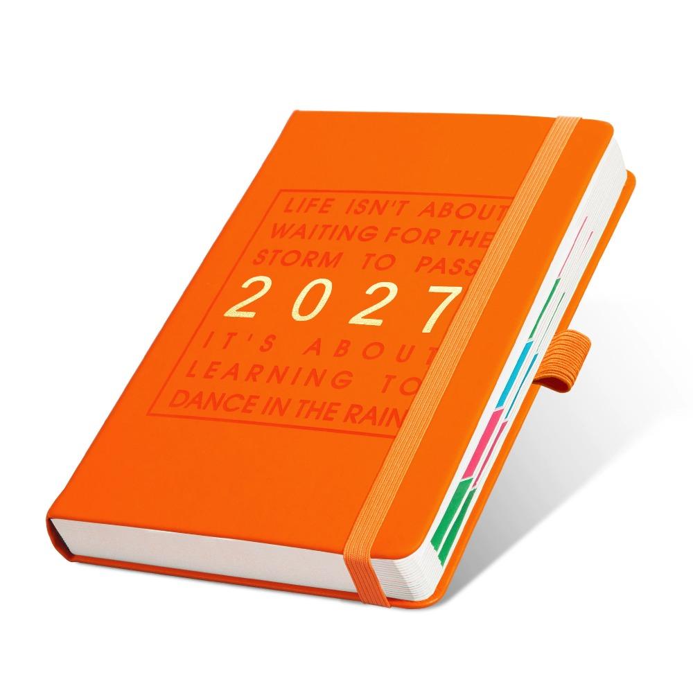English 2027 Schedule Planner Notepad Wear-resistant Office Work Planner Student оранжевый