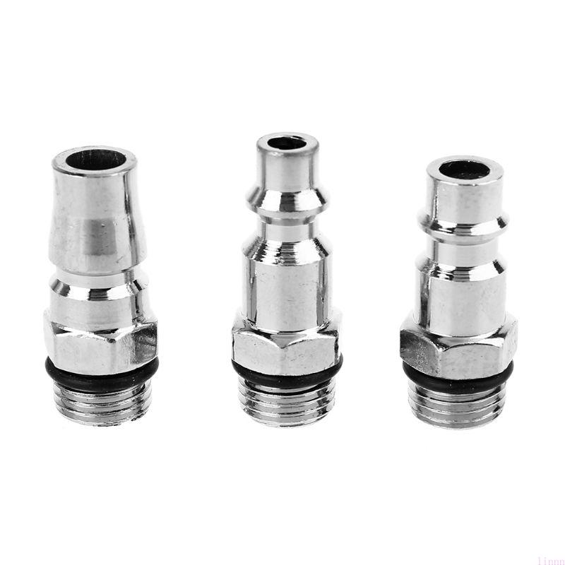 

3 Pieces/Set 1/4 NPT US JP EU Type Quick Coupler Air Hose Connector Fitting Tool срібний