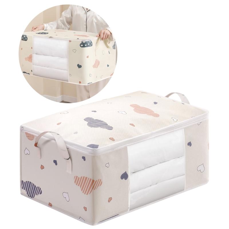 4Pcs Quilt Storage Container with Lids Large Capacity Fabric Quilt Bags Versatile Storage Bin for Household Use
