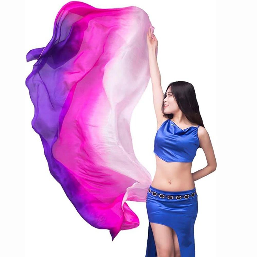 Light Texture Belly Dance Veils Gradient Color Dancing Shawl Latin Belly Dance Shawls