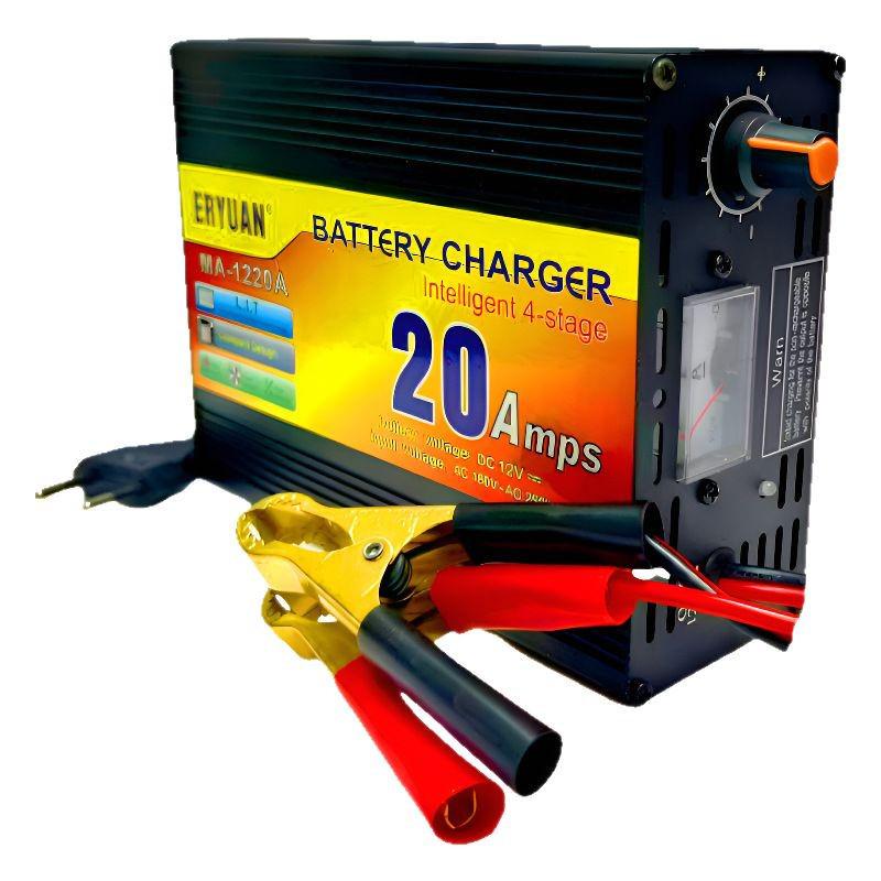 12V 30A Lead-Acid & 14.6V 20A LiFePO4 Battery Charger, Anti-Reverse Protection, Auto Stop.