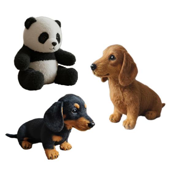 Kids Plush Dachshund Toy Realistic Interactive Dog Plushie Toddlers Boys Girls Educational Simulation Animal Doll Holiday Birthday Gift
