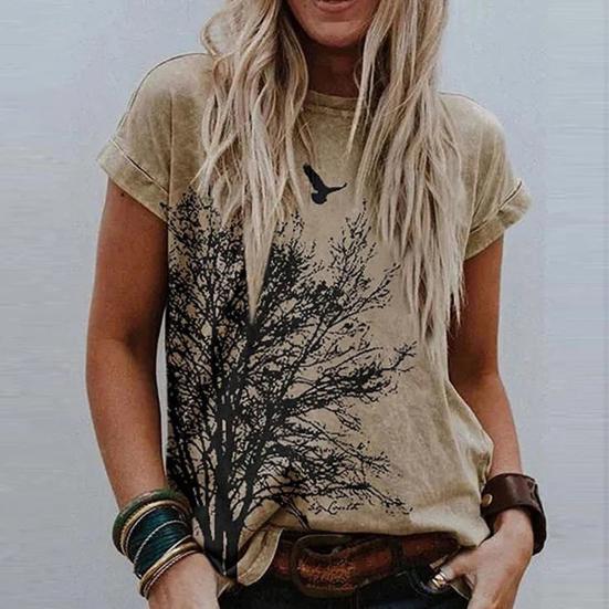 

Футболка с принтом, свободная женская блузка с круглым вырезом и сердцем