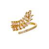 Court Style Retro Gold Copper K Gold-plated Ring Women's Light Luxury Fashion Micro-inlaid Zircon High-end Exquisite Ring