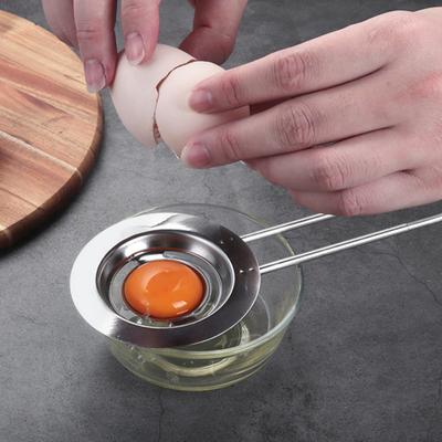 Eiweißtrenner, Eiertrenner aus Edelstahl zum Backen, Siebfilter mit langem Griff, Eierteiler, Eigelb- und Eiweißextraktor, Küche