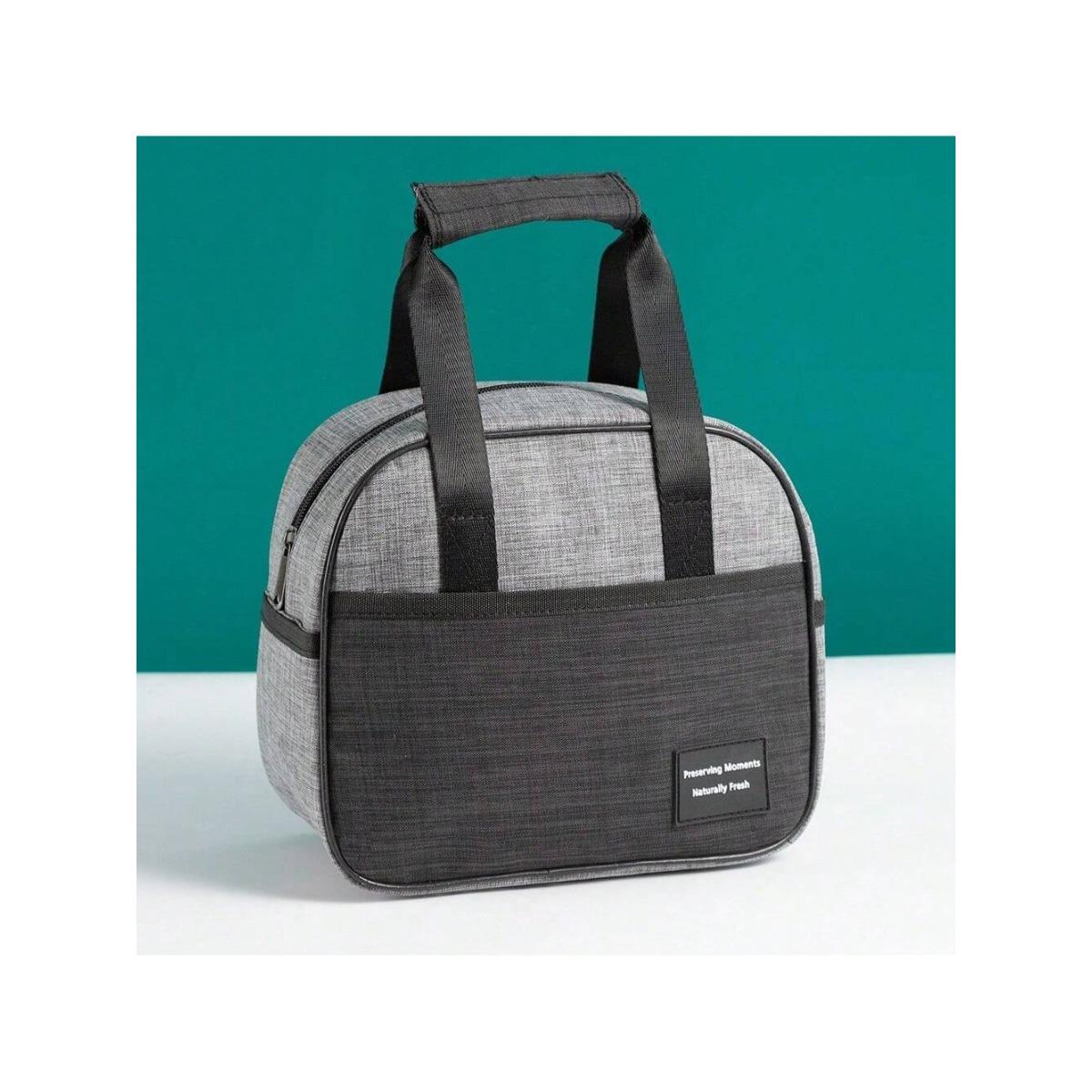 

1 Large Capacity Office Staff Insulated Bag With Food For Outdoor Picnics 23x21x14cm чёрный