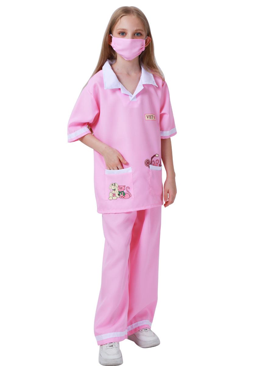 Kids Vet Role Play Doctor Costume with Surgical Gown for Performances XS