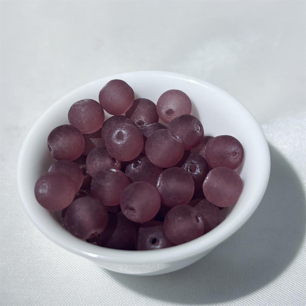 50Pcs 8mm Fun Candy Color Fashion Synthetic Exquisite Lilac Beads Faceted Purple Beads Bracelets Make Trend Jewelry Workmanship